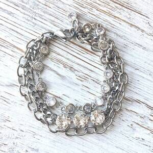 NEW VB & CO. women's triple layered bracelet in silver